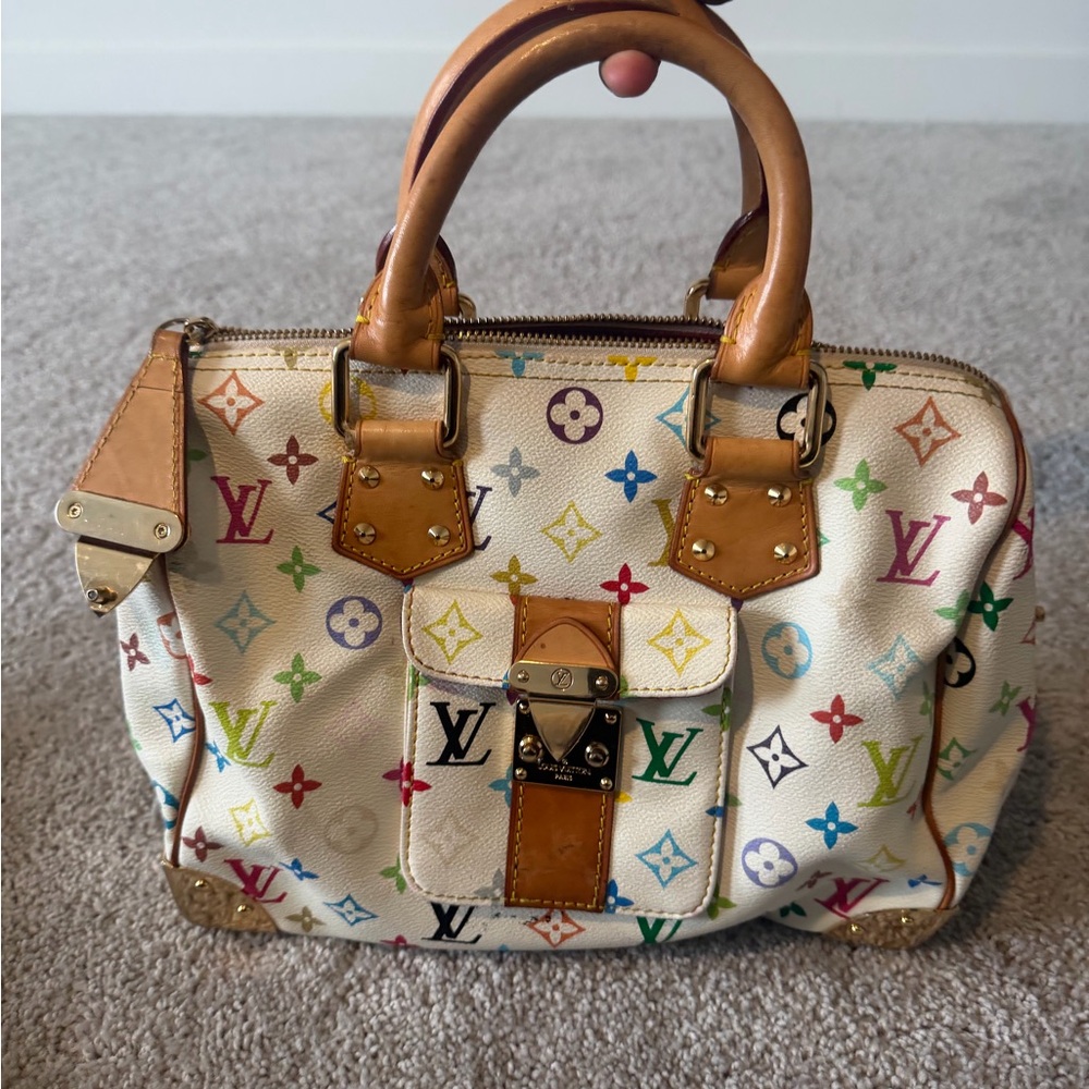 Louis Vuitton White Multicolor Satchel